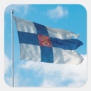 Sticker Carré Drapeau finlandais