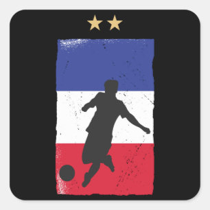 Sticker Carré Drapeau français du drapeau français du maillot de
