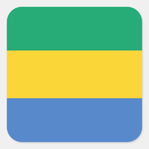 Sticker Carré Drapeau gabonais, Drapeau du Gabon