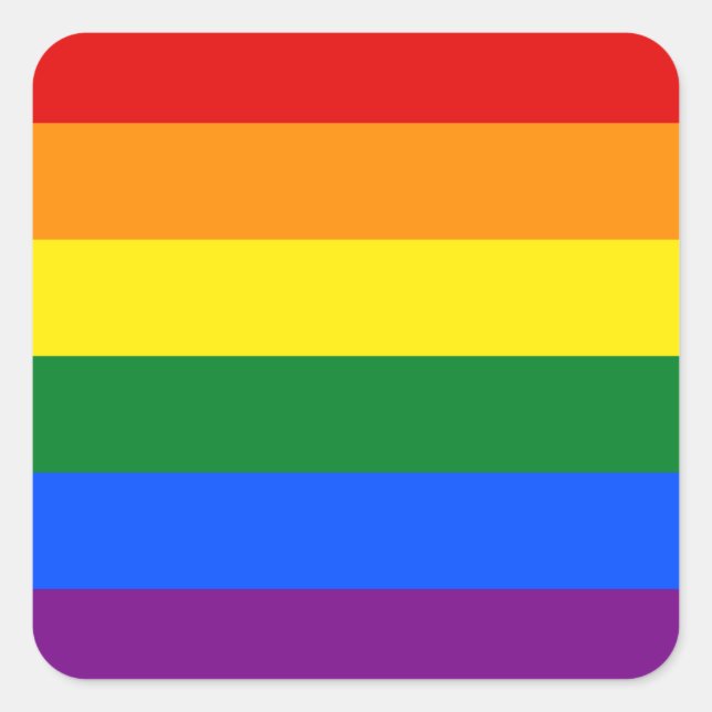 Sticker Carré Drapeau Gay pride arc-en-ciel LGBT (Devant)