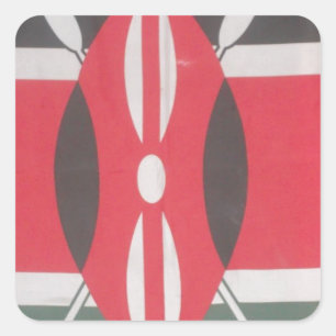 Sticker Carré Drapeau Harambe vintage Kenya