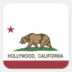 Sticker Carré Drapeau Hollywood de République de la Californie