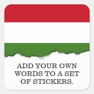 Sticker Carré Drapeau Hongrie