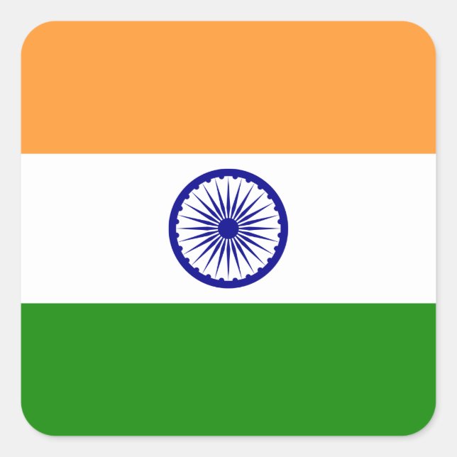 Sticker Carré Drapeau indien (Devant)