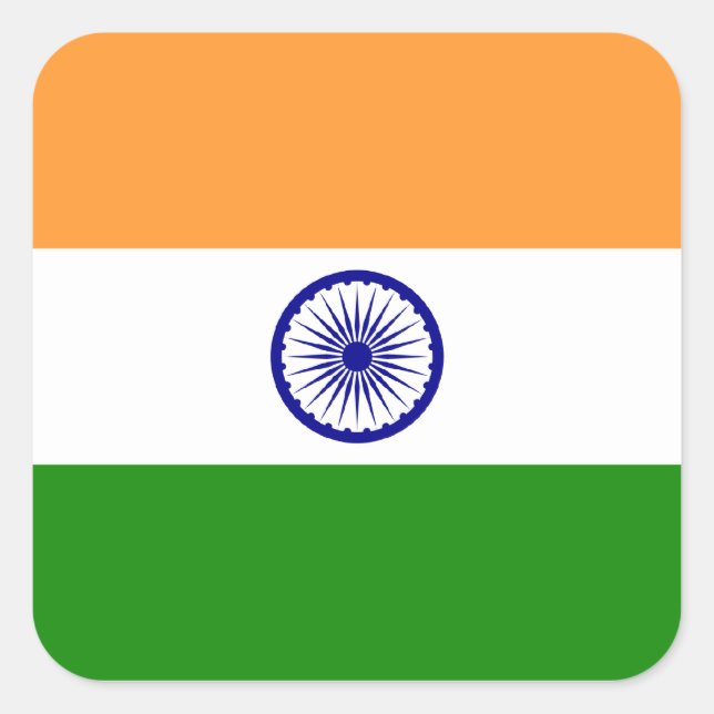 Sticker Carré Drapeau indien (Devant)