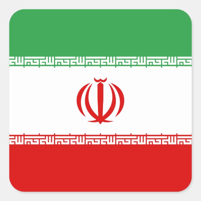Sticker Carré Drapeau Iran (Iran) (Devant)