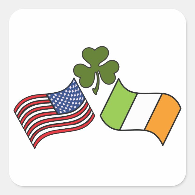 Sticker Carré Drapeau irlandais américain (Devant)