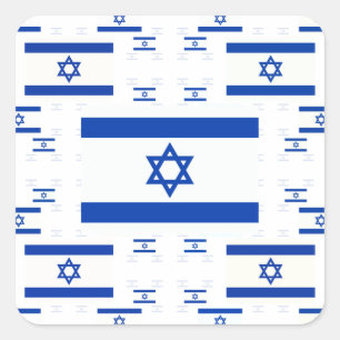 Sticker Carré Drapeau Israël en plusieurs couches colorées 2