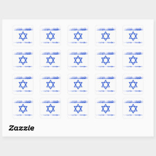 Sticker Carré Drapeau israélien