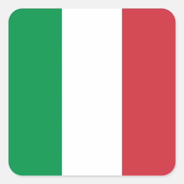 Sticker Carré Drapeau Italie (Devant)