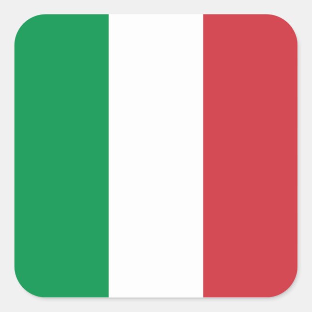 Sticker Carré Drapeau Italie/Italie (Devant)