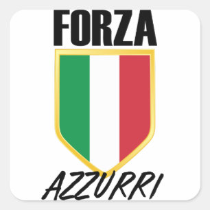 Sticker Carré Drapeau italien Forza Azzurri