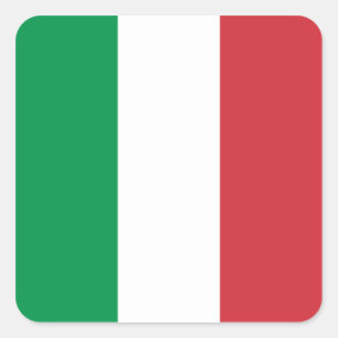 Sticker Carré Drapeau Italien Vert Blanc et Rouge Couleurs