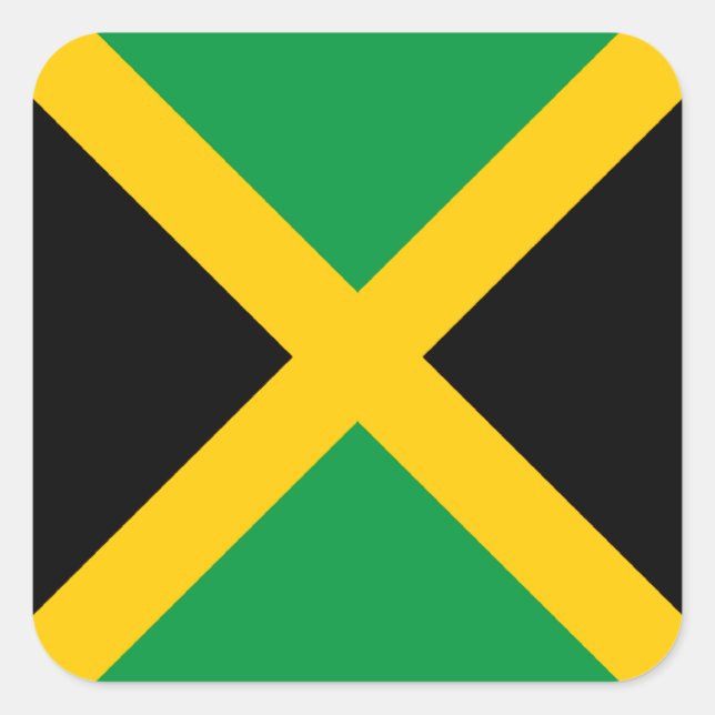 Sticker Carré Drapeau Jamaïque (Devant)