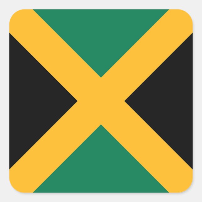 Sticker Carré Drapeau Jamaïque (Devant)