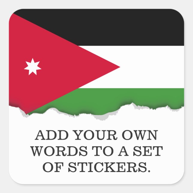Sticker Carré Drapeau Jordanie (Devant)