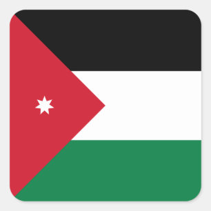 Sticker Carré Drapeau Jordanie