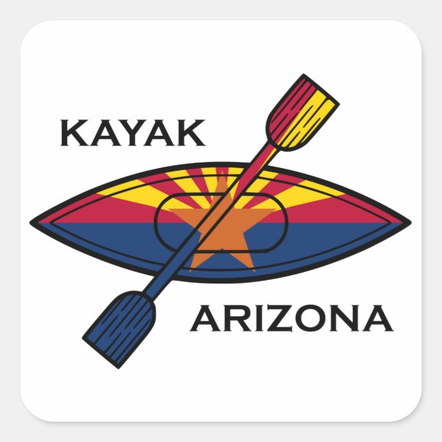 Sticker Carré Drapeau Kayak Arizona (Devant)