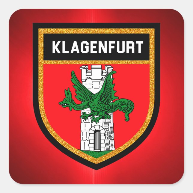 Sticker Carré Drapeau Klagenfurt (Devant)