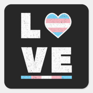 Sticker Carré Drapeau LGBT Transgenre Fide Drapeau Distressed Gr
