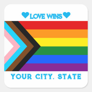 Sticker Carré Drapeau LGBTQIA Pride