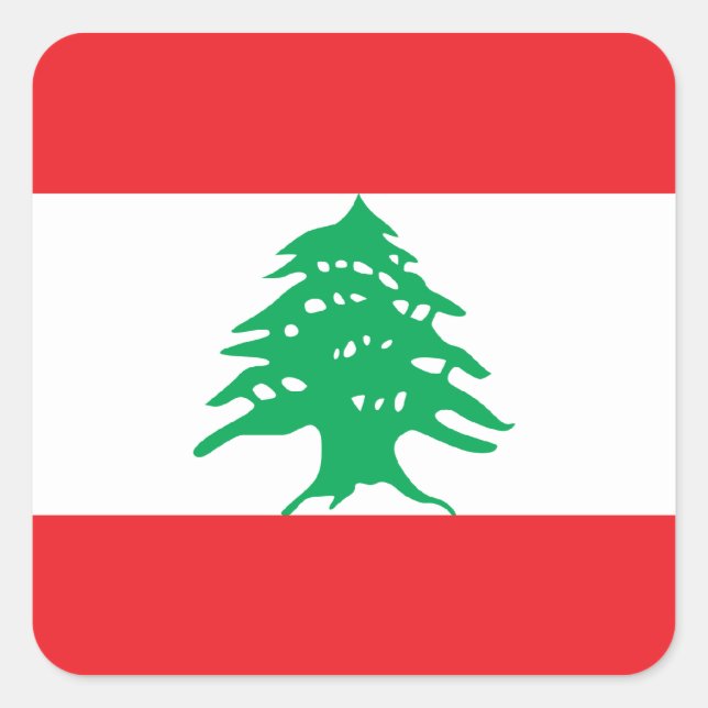 Sticker Carré Drapeau Liban/Liban (Devant)