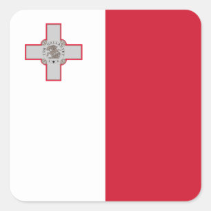 Sticker Carré Drapeau maltais