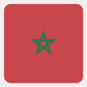 Sticker Carré Drapeau Maroc