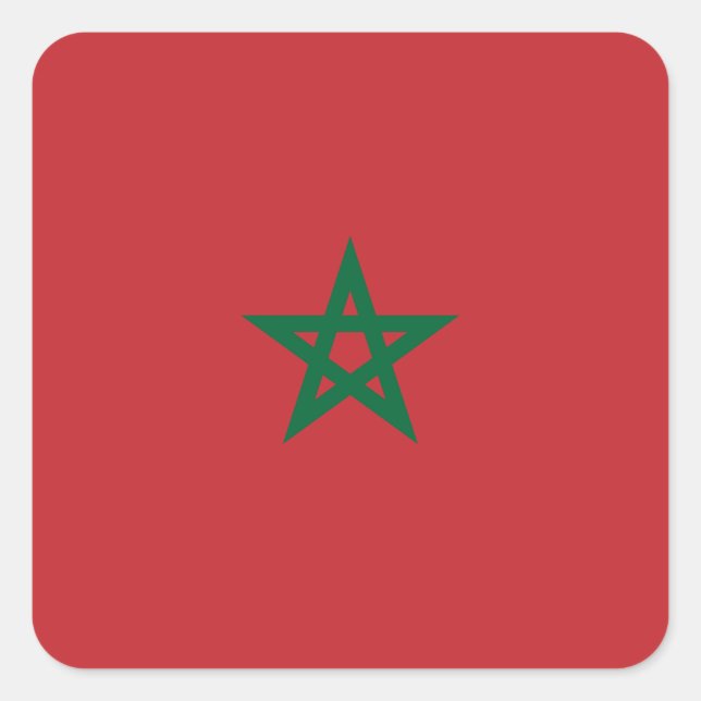 Sticker Carré Drapeau Maroc (Devant)