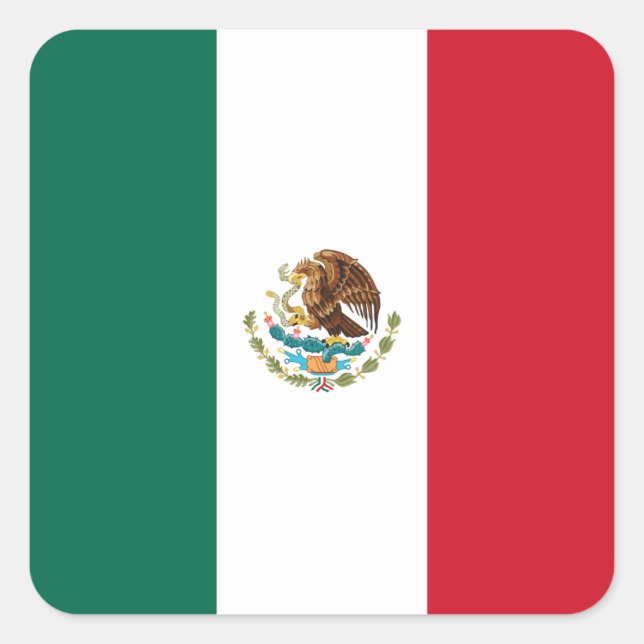Sticker Carré Drapeau mexicain (Devant)