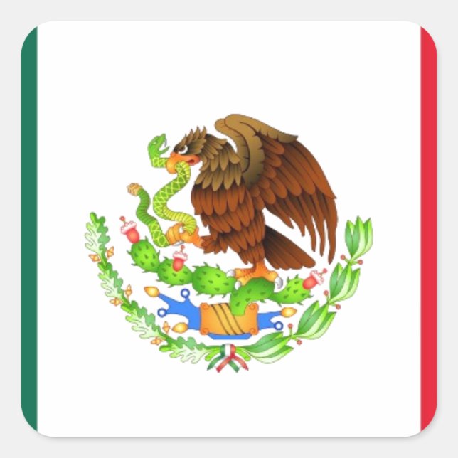 Sticker Carré Drapeau mexicain (Devant)