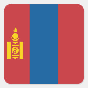 Sticker Carré Drapeau mongol