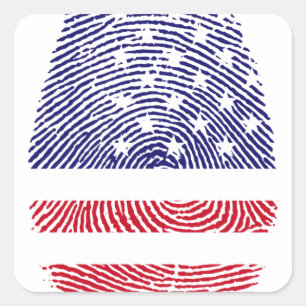 Sticker Carré Drapeau national américain Independenc des
