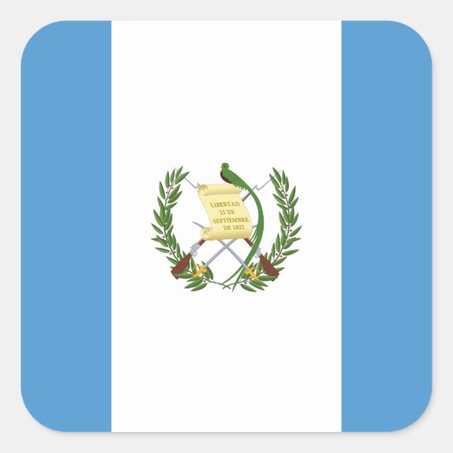 Sticker Carré Drapeau national du monde du Guatemala (Devant)