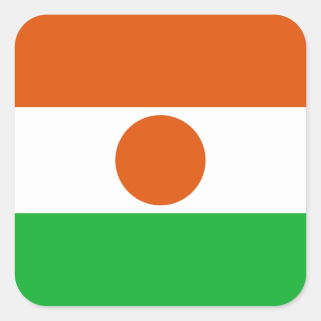 Sticker Carré Drapeau nigérien, Drapeau du Niger (Devant)