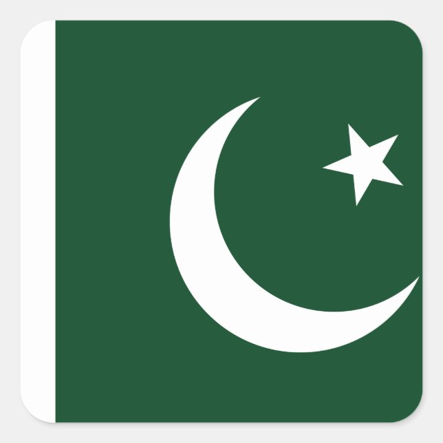 Sticker Carré Drapeau pakistanais (Devant)
