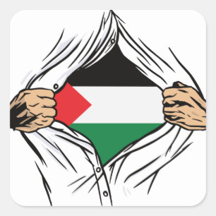 Sticker Carré Drapeau palestinien
