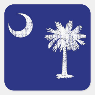 Sticker Carré Drapeau Palmetto de Caroline du Sud