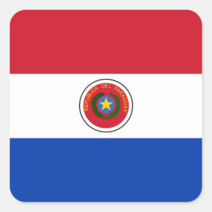 Sticker Carré Drapeau paraguayen