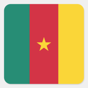 Sticker Carré Drapeau patriotique du Cameroun