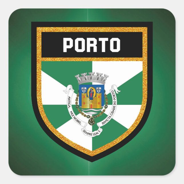 Sticker Carré Drapeau Porto (Devant)