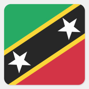 Sticker Carré Drapeau Saint-Kitts-et-Nevis