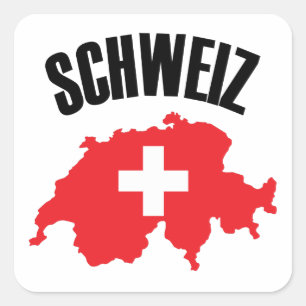 Sticker Carré Drapeau Schweiz Suisse