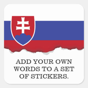 Sticker Carré Drapeau Slovaquie