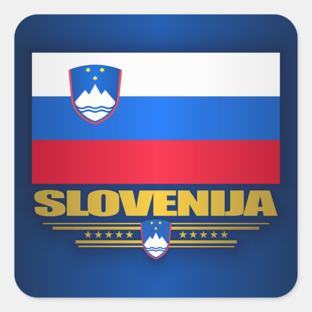 Sticker Carré Drapeau Slovenija (Slovénie) (Devant)