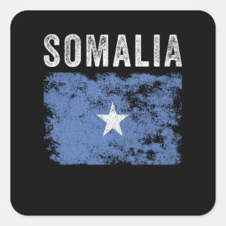 Sticker Carré Drapeau somalien en détresse - Drapeau somalien