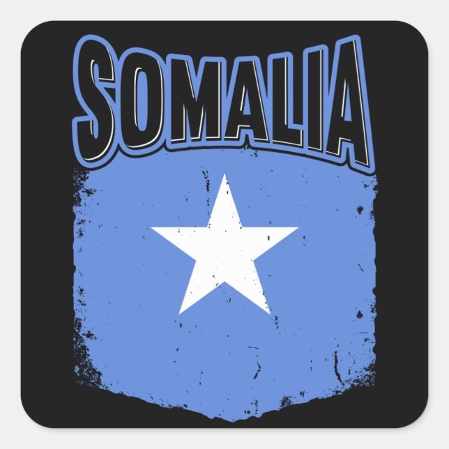 Sticker Carré Drapeau somalien idée cadeau (Devant)