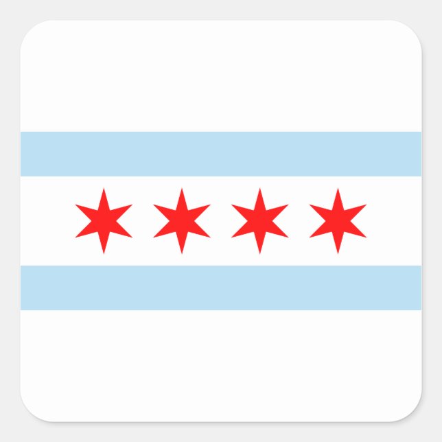 Sticker Carré Drapeau Souvenir Chicago (Devant)