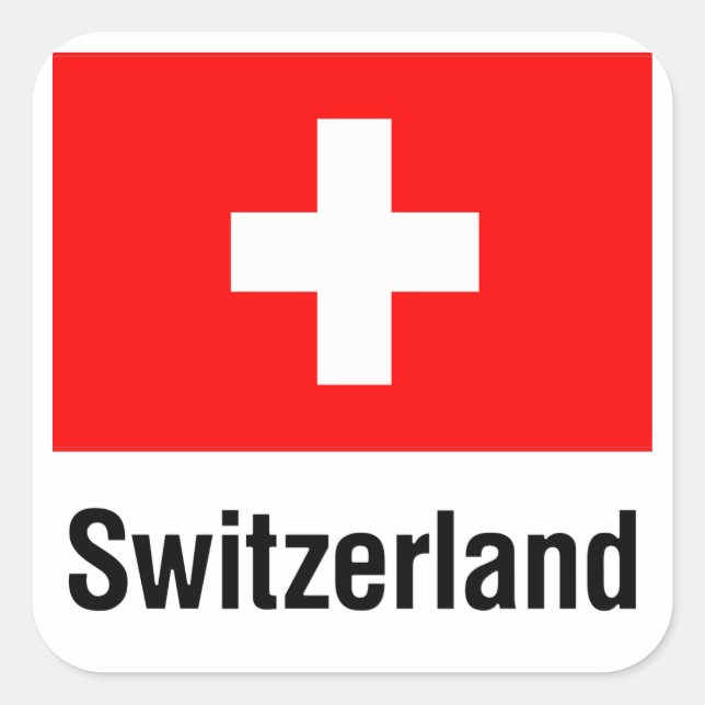 STICKER CARRÉ DRAPEAU SUISSE (Devant)
