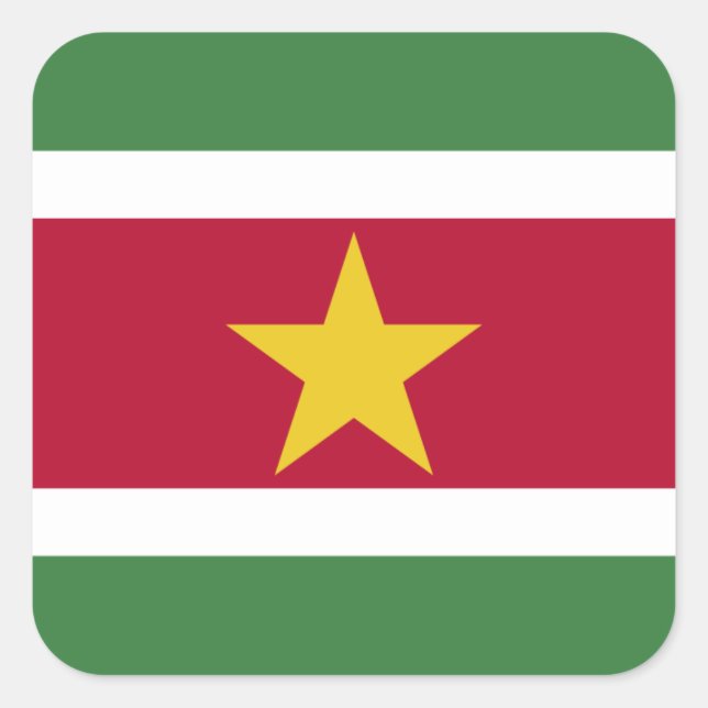 Sticker Carré Drapeau surinamais, Drapeau surinamais (Devant)
